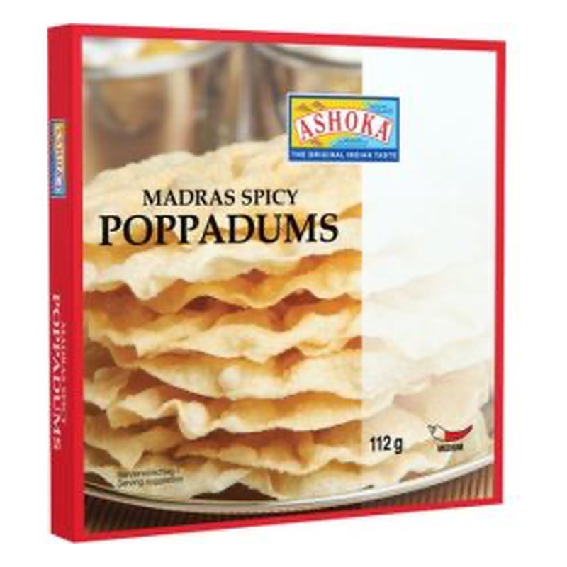ASHOKA Papadums Madras Spicy 112 gm