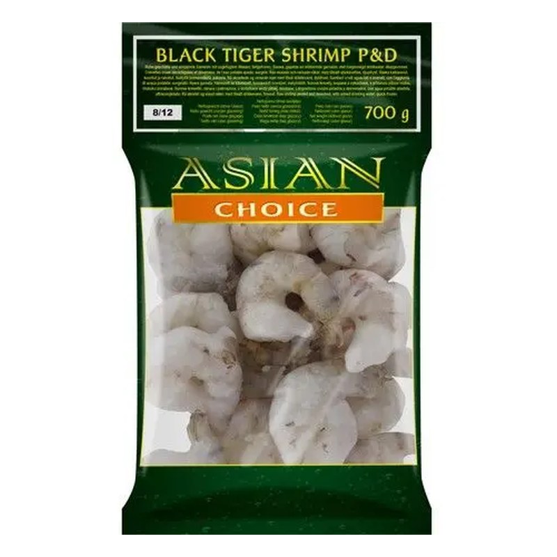 ASIAN CHOICE Black Tiger Schrimp P&D 8/12 1 kg