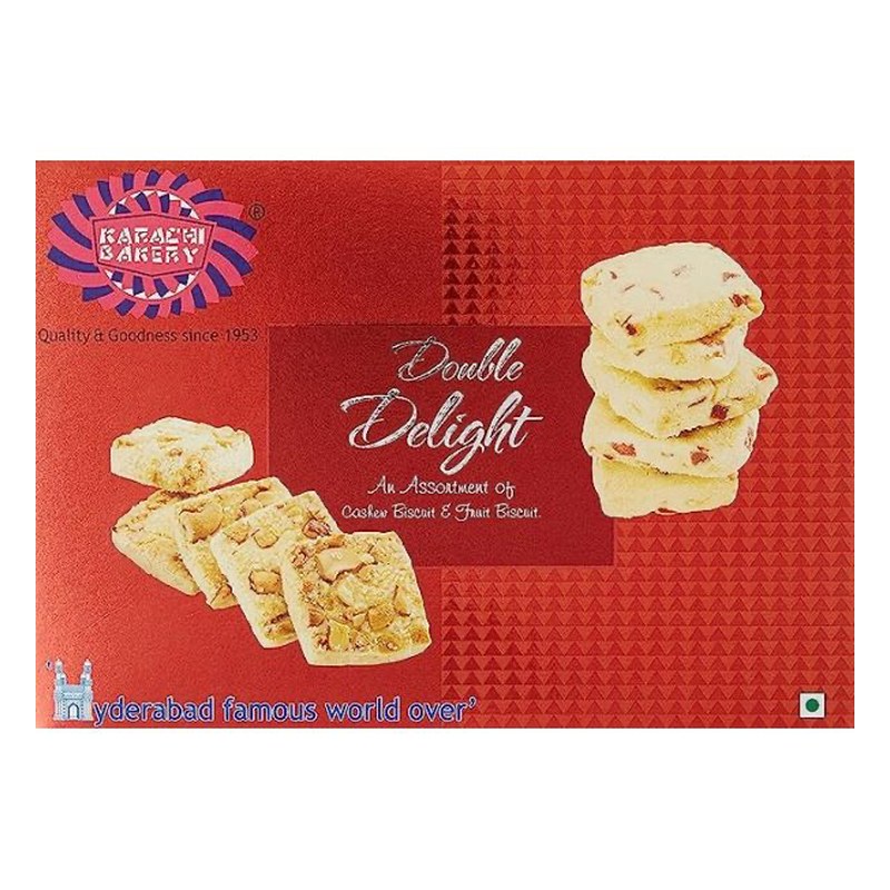 KARACHI BAKERY Vegan (Red) Double Delight Biscuits 400 gm