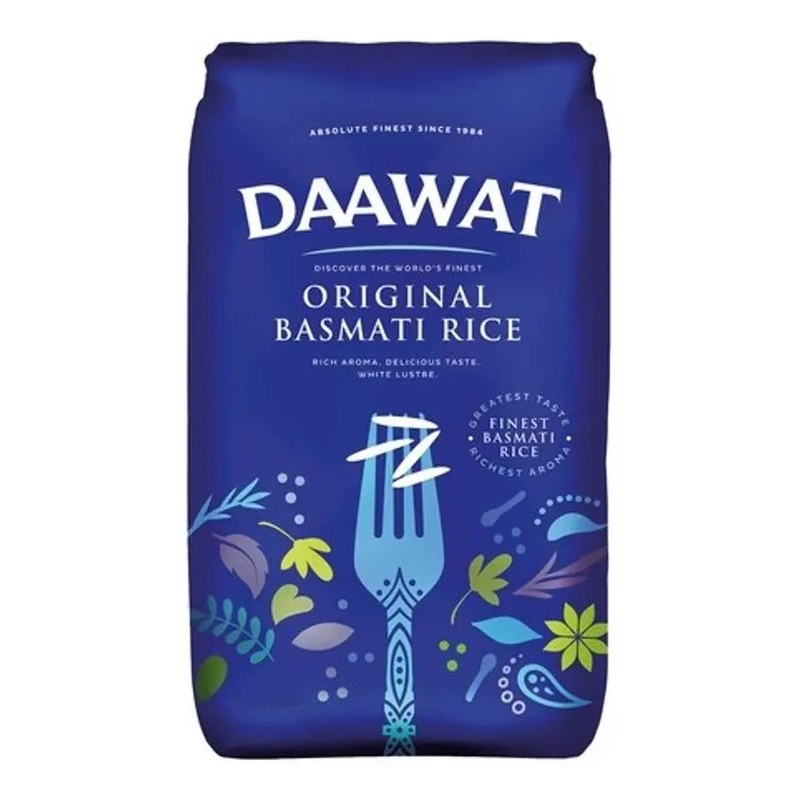 DAAWAT Basmati Extra Long Rice 2 KG (Blue Bag)