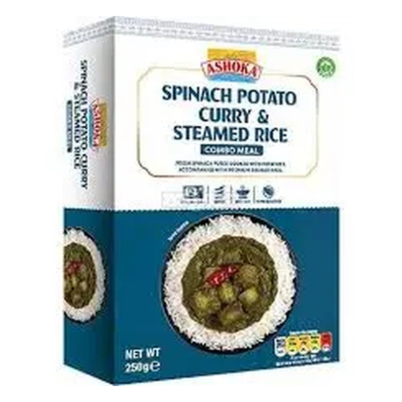 ASHOKA Instant Spinach Potato Curry & Steamed Rice 250 gm