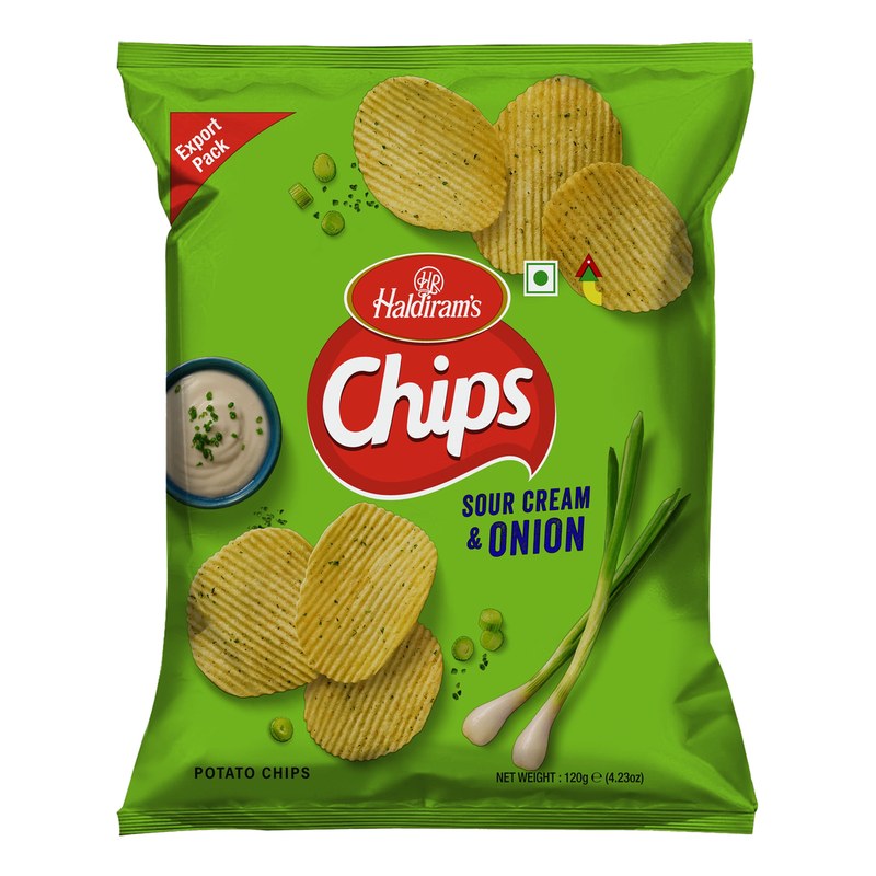 HALDIRAM Chips Sour Cream & Onion 120 gm