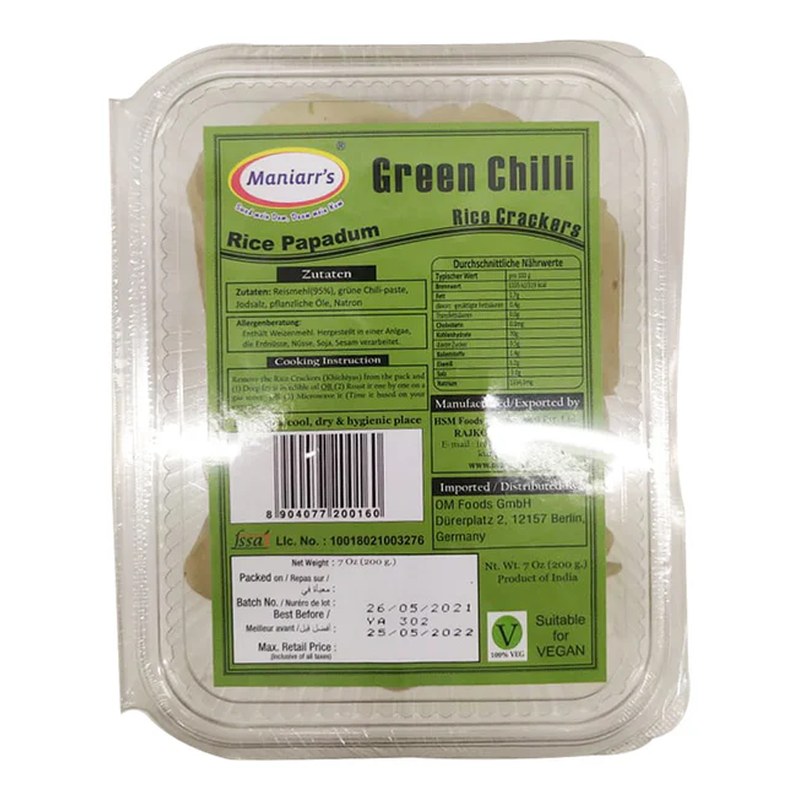 MANIARRS Khichiya Green Chilli 200 gm