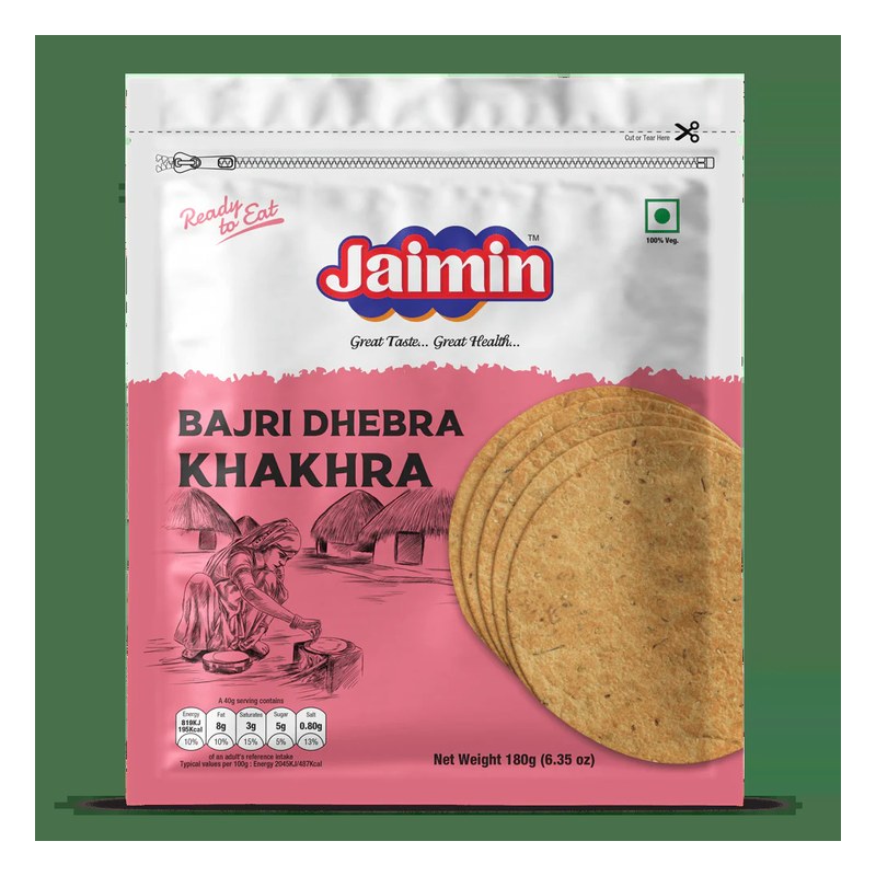 JAIMIN Bajara Dhebara Khakhra 180 gm
