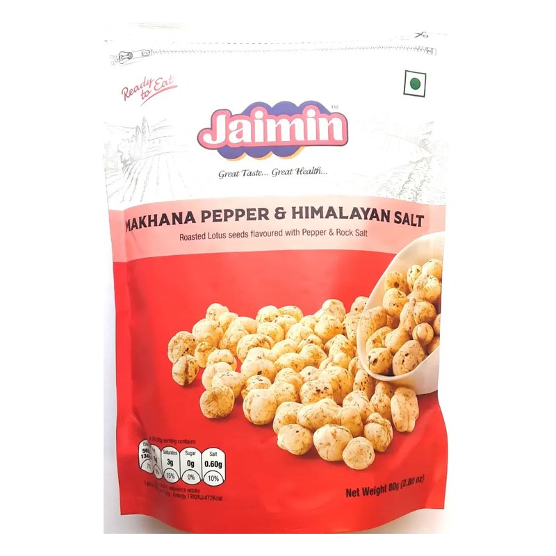 JAIMIN Makhana Pepper & Himalayan Salt 80 gm