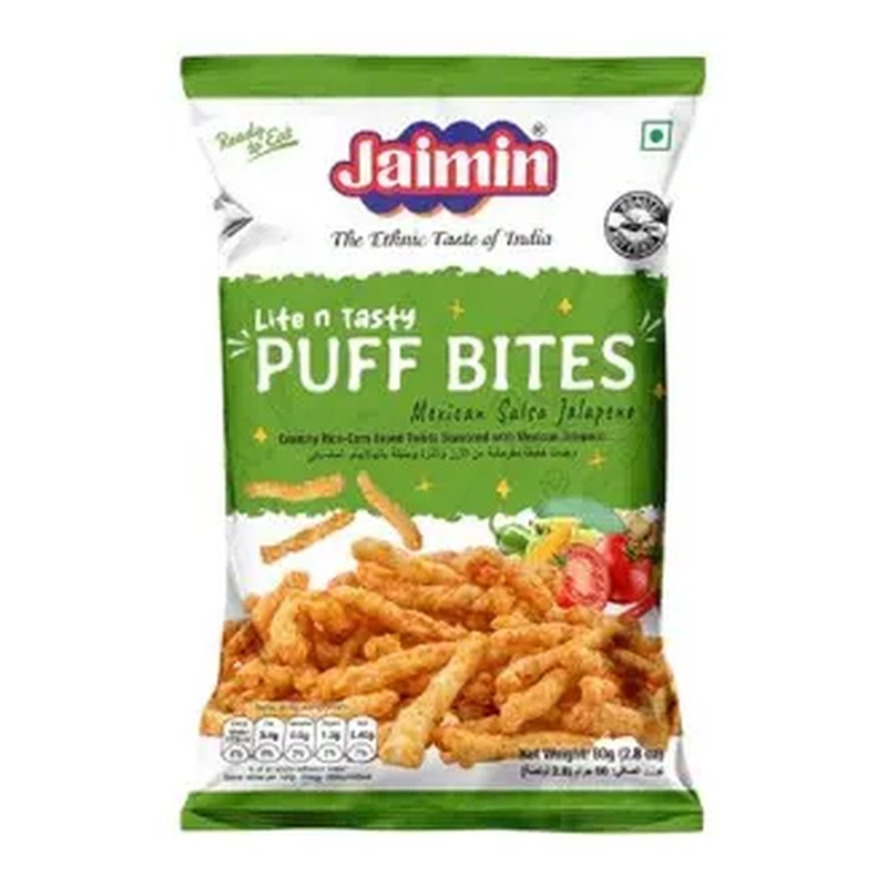 JAIMIN Puff Bites Mexican Salsa Jelepeno 80 gm