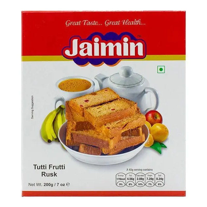 JAIMIN Tutty Fruity Rusk 200 gm