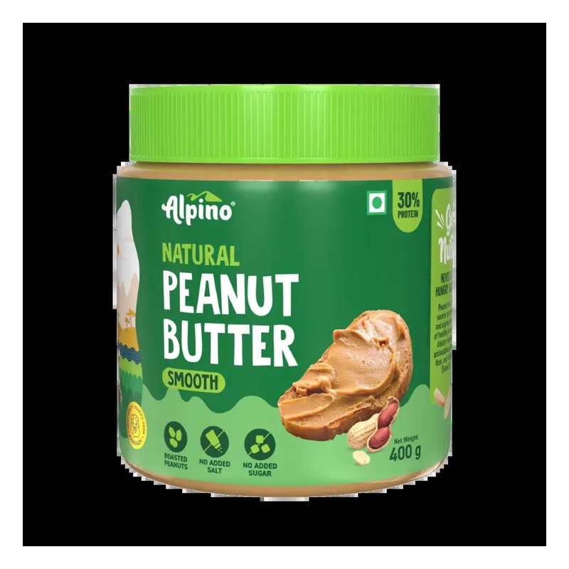 ALPINO Natural Peanut Butter (Smooth) 400 gm